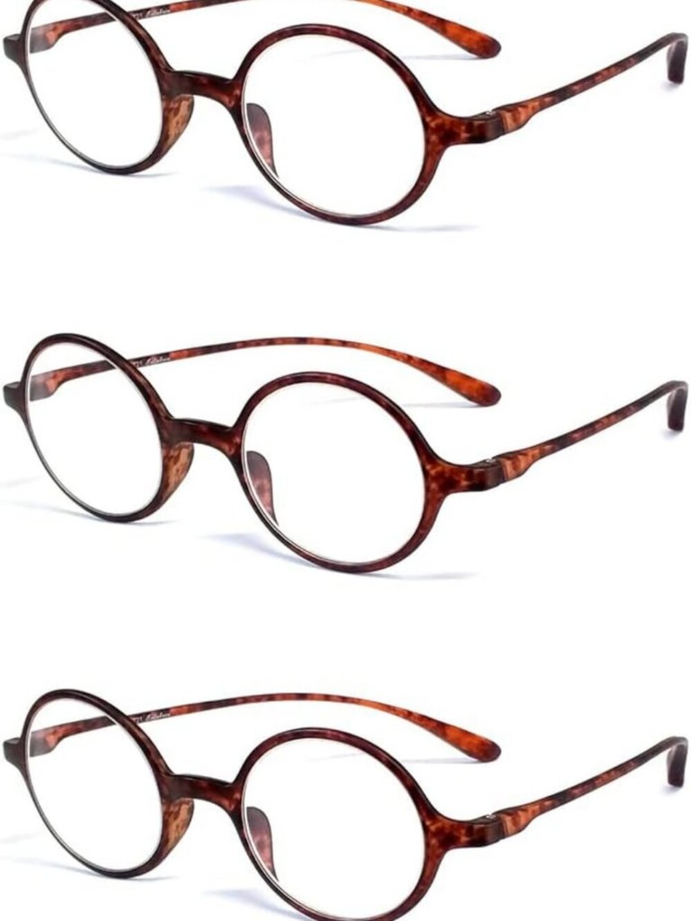 Stylish Round Reading Glasses - Clear Lenses, Lightweight TR90 Frame, Unisex
